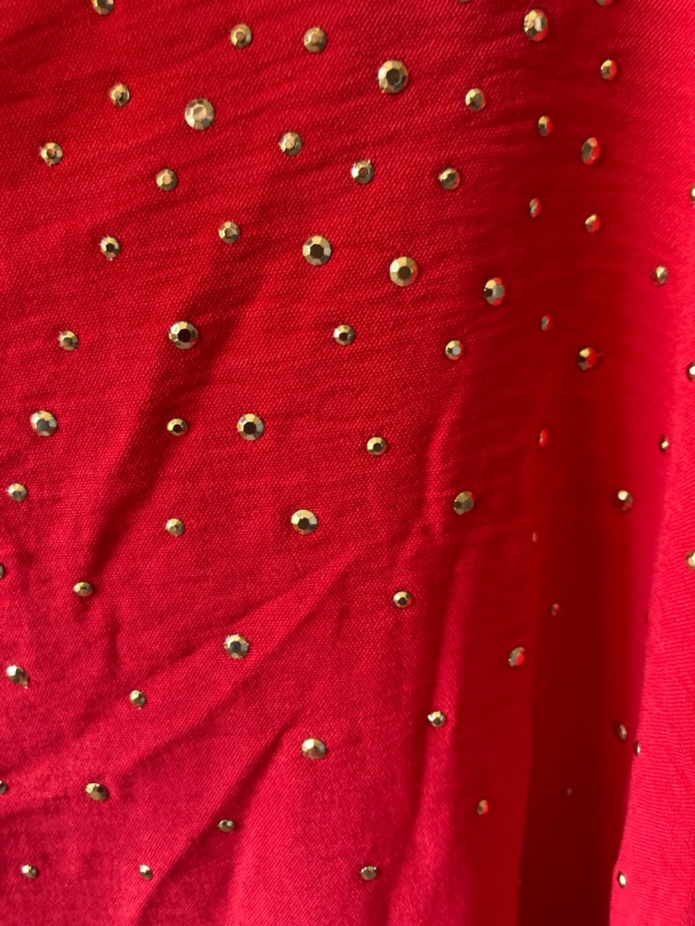 Cocomo button down shirt red with gold metallic embellishments 2X - Picture 17 of 17